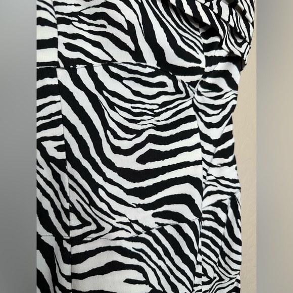 Zebra Print One Shoulder Cocktail Dress, size S - Picture 4 of 15